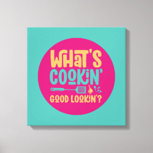 Lienzo Gracioso lo que está cocinando buen vistazo cocina
