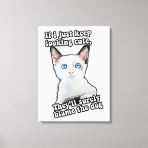 Lienzo Gracioso meme de gatos enojados para gatitos y due