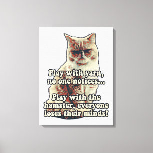 Lienzo Gracioso meme de gatos enojados para los amantes d