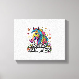 Lienzo Gracioso saludo caballo de verano