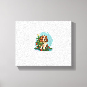 Lienzo Gracioso traje de perro festivo con Navidades deco