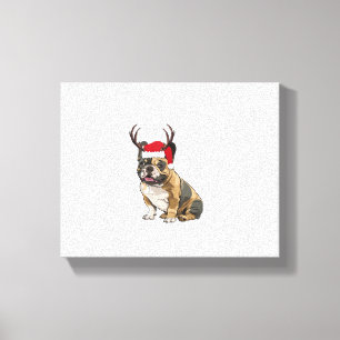 Lienzo Graciosos Navidades de Bulldog franceses