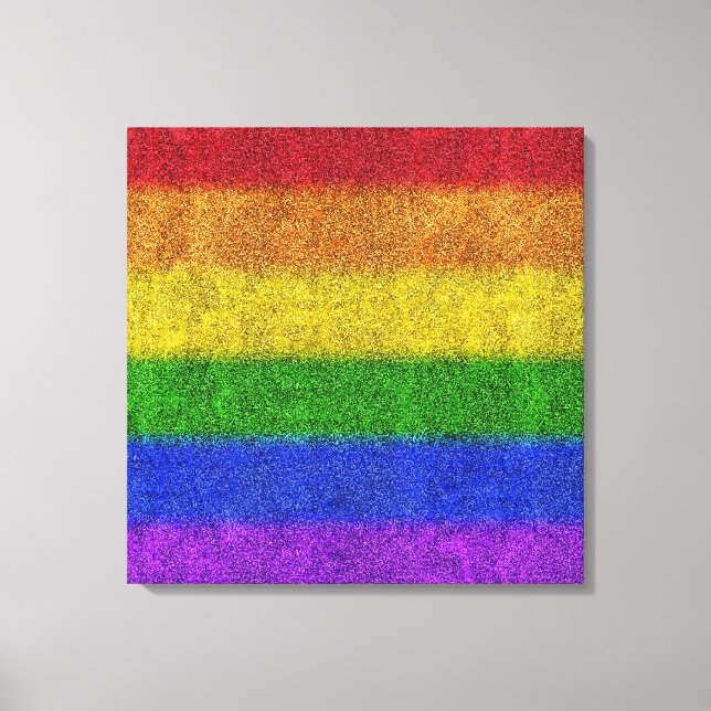 Lienzo Gradiente de Purpurina de arcoiris caído (Anverso)