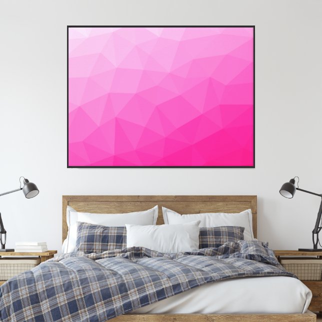 Lienzo Gradiente rosa caliente Patrón de malla geométrica (Insitu(Dormitorio))
