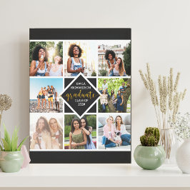 Lienzo Graduación 8 Collage de fotos Personalizado negro 