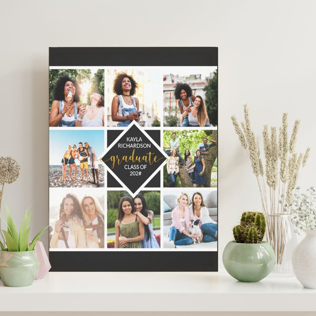 Lienzo Graduación 8 Collage de fotos Personalizado negro  (Subido por el creador)