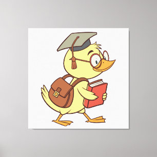 Lienzo Graduación de estudiante de pato Personalizado int