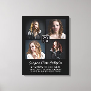 Lienzo Graduación Keepsake Collage de fotos moderno Bk