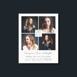 Lienzo Graduación Mantener el Collage de fotos moderno cl<br><div class="desc">Pon en exhibición sus recuerdos escolares con este collage de fotos moderno y personalizado. El diseño incluye una sala para 4 fotos de tu jardín, así como un año en el centro. Debajo de eso, incluya el nombre de su graduado en un guión elegante, el nombre de la escuela y...</div>