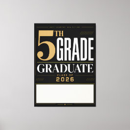 Lienzo Graduado de 5to Grado Personalizado 2026 Nombre