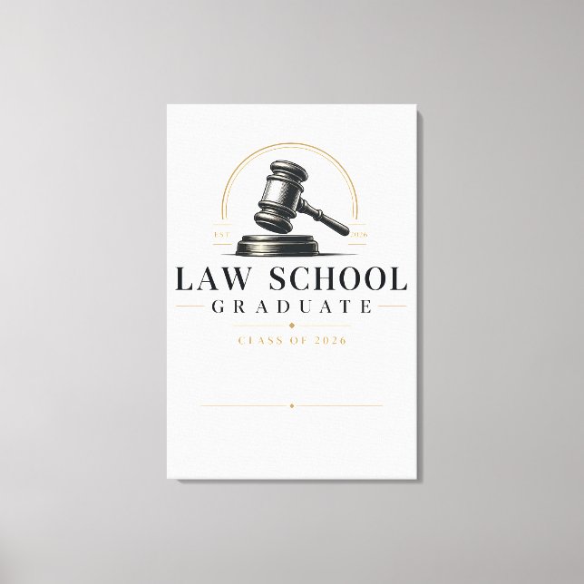 Lienzo Graduado de la Facultad de Derecho 2026 Regalo con (Anverso)