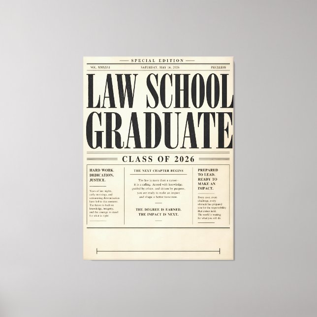Lienzo Graduado de la Facultad de Derecho Clase de 2026 I (Anverso)
