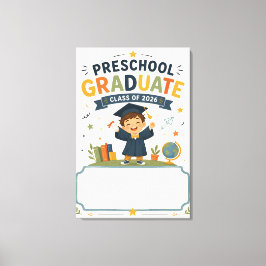 Lienzo Graduado de Preescolar Personalizado Clase de 2026