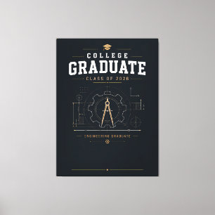 Lienzo Graduado en Ingeniería de Custom College 2026