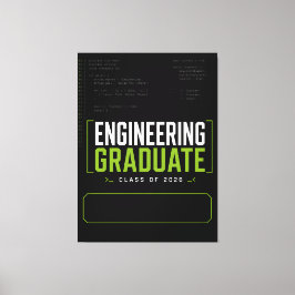Lienzo Graduado en Ingeniería Personalizada 2026 Nombre