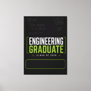 Lienzo Graduado en Ingeniería Personalizada 2026 Nombre