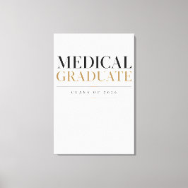 Lienzo Graduado en Medicina 2026 Regalo con Nombre Person