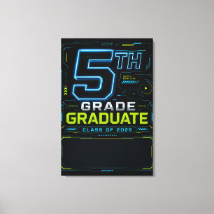 Lienzo Graduado Jugador Personalizado de 5º Grado 2026
