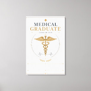 Lienzo Graduado Médico Elegante 2026 Caduceo