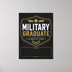 Lienzo Graduado Militar 2026 Lona con Nombre Personalizad