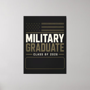 Lienzo Graduado Militar Personalizado 2026 Nombre