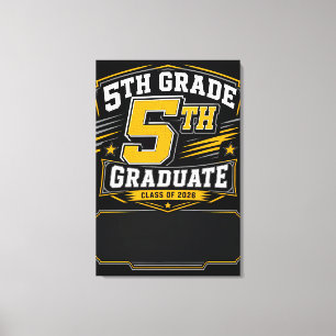 Lienzo Graduado personalizado de 5º grado 2026 Varsity