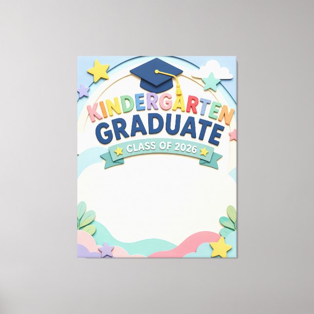 Lienzo Graduado Personalizado de Kinder Clase 2026 (Anverso)