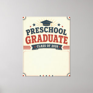 Lienzo Graduado Personalizado de Preescolar Clase de 2026
