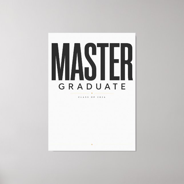 Lienzo Graduado Personalizado Máster 2026 Nombre (Anverso)