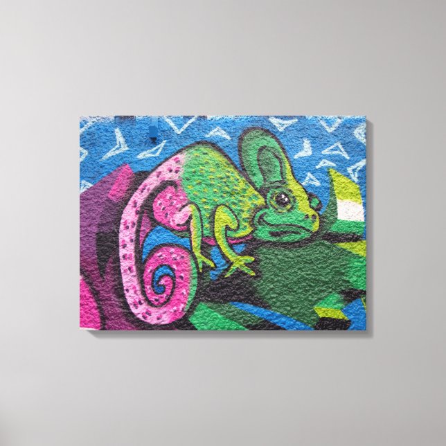 Lienzo Graffiti colorido Chameleon (Anverso)