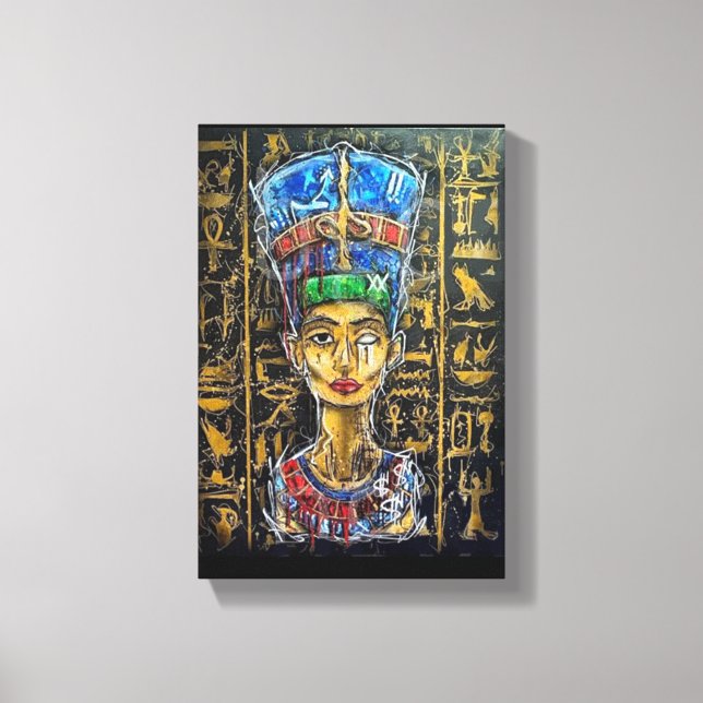 Lienzo Graffiti Pharaoh Reina Nefertiti (Anverso)