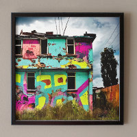 Graffiti rosa y Verde azulado | Casa abandonada
