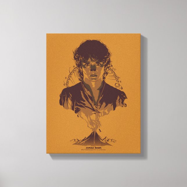 Lienzo Gráfica de la inscripción Tengwar de FRODO™ MOUNT  (Anverso)