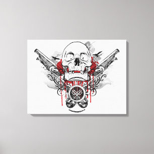 Lienzo Gráfica vectorial de pinzas de cráneo y pirata