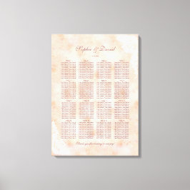 Lienzo Gráfico de asientos de Boda de papel antiguo de Ro