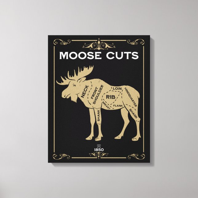 Lienzo Gráfico de corte del carnicero de Moose (Anverso)
