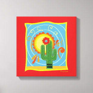 Lienzo Gráfico de Frida Kahlo Cactus