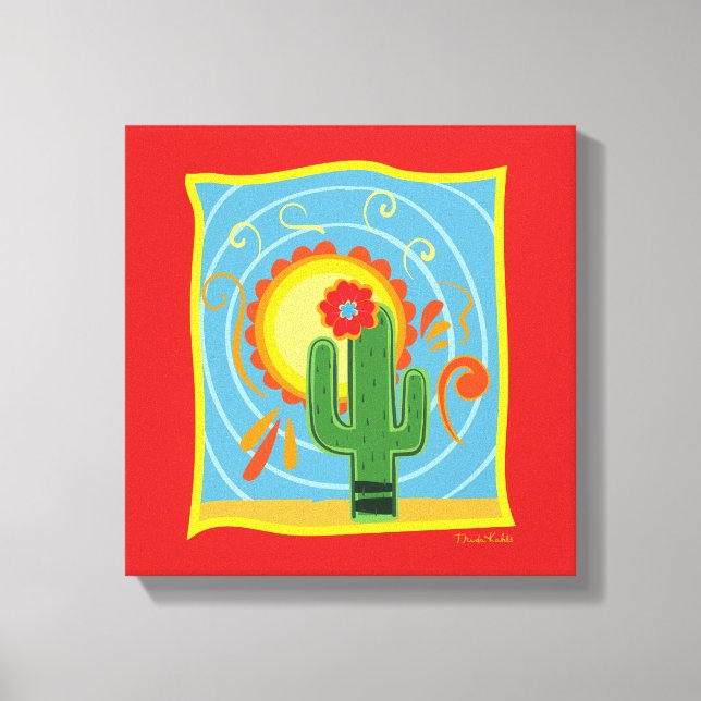 Lienzo Gráfico de Frida Kahlo Cactus (Anverso)