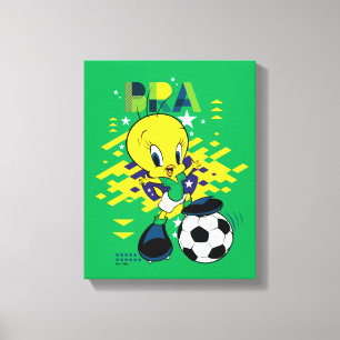 Lienzo Gráfico de fútbol del equipo de Brasil de TWEETY™