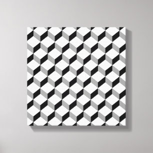 Lienzo Gráfico de ilusión óptica gris negro negrita