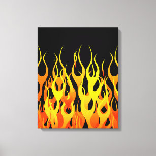 Lienzo Gráfico de llamas de Carreras caliente