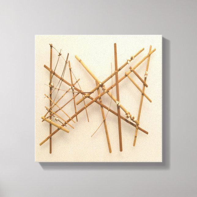 Lienzo Gráfico de navegación de las Islas Marshall (Anverso)