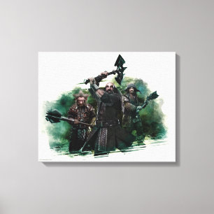 Lienzo Gráfico Dwalin, Nori y Bofur