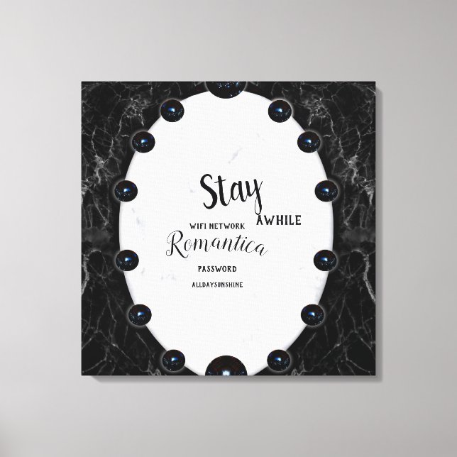 Lienzo Gráficos de la esfera de mármol blanco y negro (Anverso)