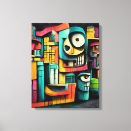 Lienzo Grafiti sobre la pintura en 3d de fondo negro