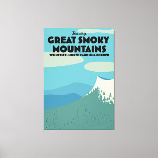 Lienzo Gran afiche de viaje de las montañas Smoky.