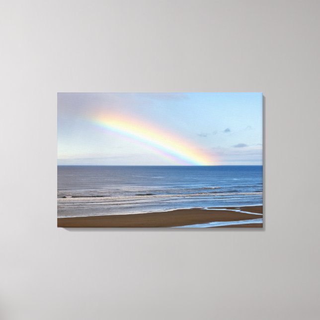 Lienzo Gran arco iris sobre el Océano Pacífico en (Anverso)