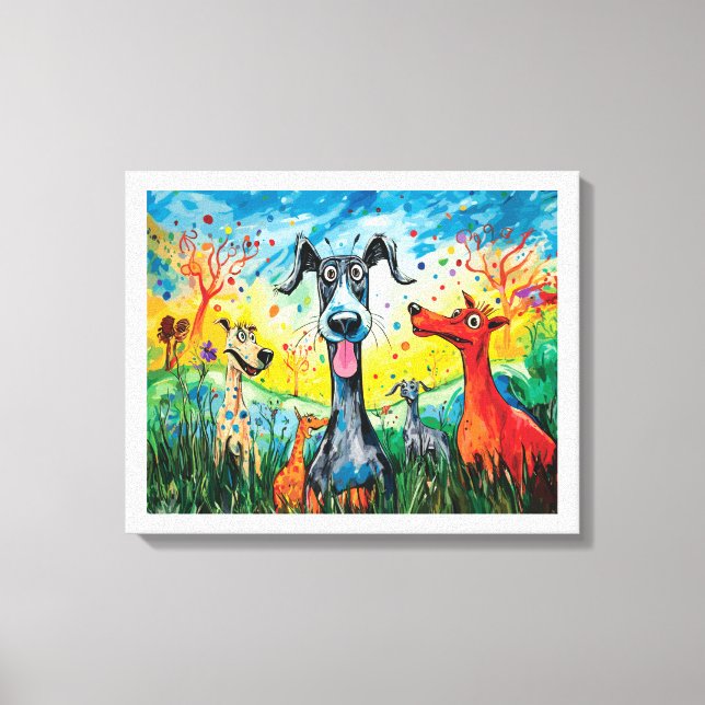 Lienzo "Gran aventura de puntos y rayas" (Anverso)