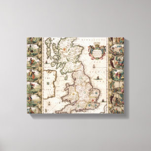 Lienzo Gran Bretaña como fue dividida en el Tyme del