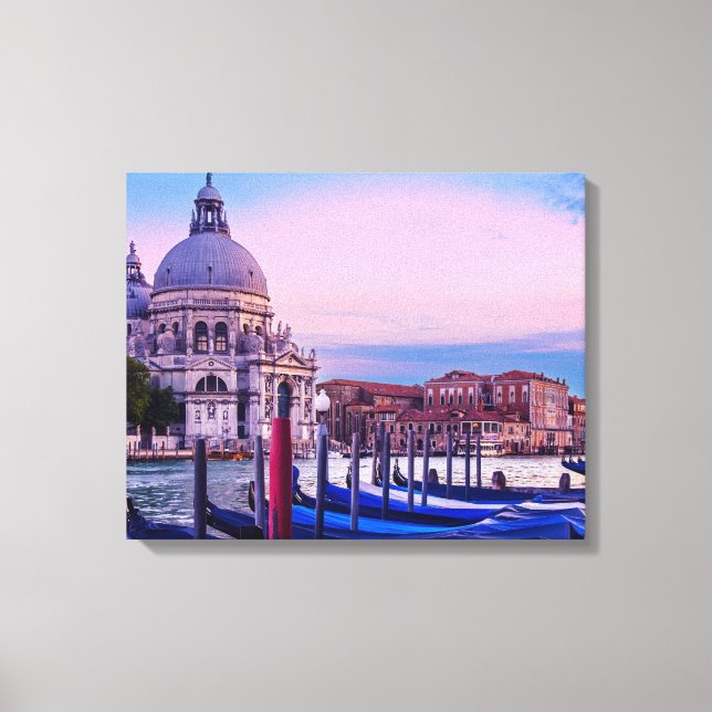 Lienzo Gran Canal con góndolas e iglesia en Venecia (Anverso)